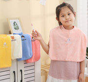 タオルエプロン お食事エプロン 歯磨きタオル キッズ ベビー 子供用 前掛け スタイ 手拭きタオル 大きめ 洗顔 動物 刺繍 かわいい シンプル 幼稚園 保育園