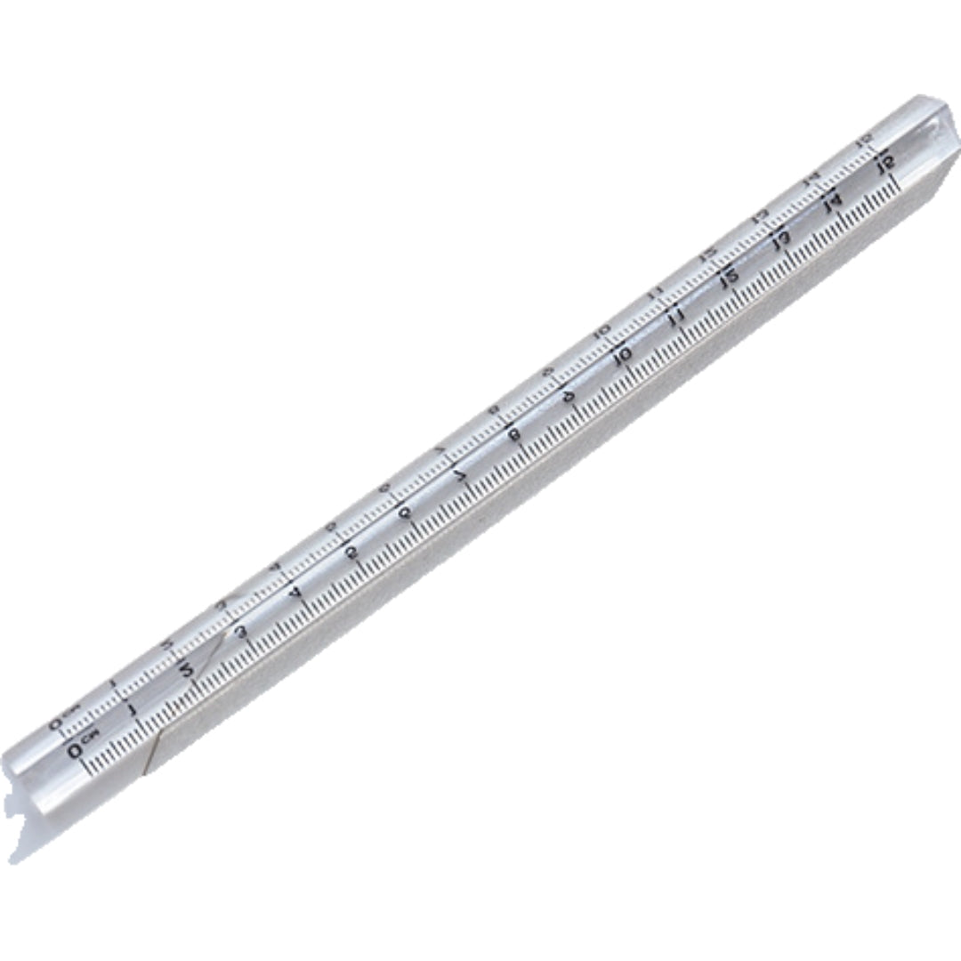 定規 立体 透明 クリア 三角柱 15cm 20cm 単品 直線定規 直尺 ルーラー 測定スケール 文具 事務用品 製図 学校 オフィス