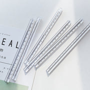 定規 立体 透明 クリア 三角柱 15cm 20cm 単品 直線定規 直尺 ルーラー 測定スケール 文具 事務用品 製図 学校 オフィス
