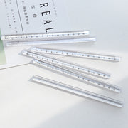 定規 立体 透明 クリア 三角柱 15cm 20cm 単品 直線定規 直尺 ルーラー 測定スケール 文具 事務用品 製図 学校 オフィス