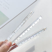定規 立体 透明 クリア 三角柱 15cm 20cm 単品 直線定規 直尺 ルーラー 測定スケール 文具 事務用品 製図 学校 オフィス