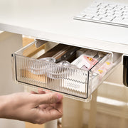 デスクトレー 整理用品 収納ケース 事務用品 引き出し 簡単取り付け 後付け デスク下 スライド収納 増設 収納ボックス スペース活用 省スペース 小物入れ 文房具入れ 整理整頓 テーブル下 机下 クリアカラー シンプル 単色 便利グッズ 粘着テープ 両面テープ 黒 白