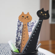 定規 ものさし 猫 ねこ ネコ 直線 15cm 文房具 木製 おしゃれ かわいい アニマル 動物 インテリア キュート キッズ ジュニア 学生 キャット ユニーク ギフト プレゼント 贈り物