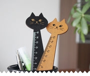 定規 ものさし 猫 ねこ ネコ 直線 15cm 文房具 木製 おしゃれ かわいい アニマル 動物 インテリア キュート キッズ ジュニア 学生 キャット ユニーク ギフト プレゼント 贈り物
