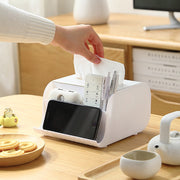 ティッシュケース ティッシュボックス 小物入れ 卓上収納 仕切り 整理整頓 多機能 リモコンラック スマホ立て スマホスタンド 便利 シンプル お洒落 リビング 寝室 デスク 日用品 インテリア雑貨