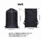 ランドリーバスケット ランドリーバッグ 洗濯物バッグ 洗濯物入れ リュック型 大容量 収納袋 衣類収納 コインランドリー 持ち運び便利 洗濯用品 ランドリー用品 折りたたみ 長期滞在 長期旅行 長期出張 無地 黒