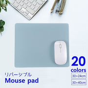 マウスパッド デスクパッド レザー調 30×24cm 30×40cm 長方形 防水 リバーシブル 無地 ホームオフィス 会社 シンプル