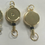 リールキーホルダー ハンドメイド用品 パーツ DIY 丸型 2重リング付き 材料 素材 資材 手芸 ゴールドカラー シルバーカラー ブラック シンプル
