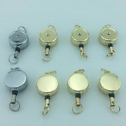 リールキーホルダー ハンドメイド用品 パーツ DIY 丸型 2重リング付き 材料 素材 資材 手芸 ゴールドカラー シルバーカラー ブラック シンプル