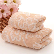フェイスタオル タオル 34×74cm バス用品 花柄 もこもこ ふんわり 吸水性 柔らかい 日用品 生活雑貨 お洒落