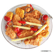 キーホルダー 食品サンプルキーホルダー メンズ レディース おもしろい フライドチキン 手羽先 チキンポップ フライドポテト ナゲット ケチャップ付き