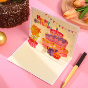 バースデーカード グリーティングカード 誕生日カード 飛び出す かわいい ケーキ メッセージカード 立体 お祝い 誕生日 バースデー プレゼント ギフト