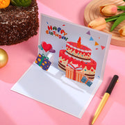 バースデーカード グリーティングカード 誕生日カード 飛び出す かわいい ケーキ メッセージカード 立体 お祝い 誕生日 バースデー プレゼント ギフト