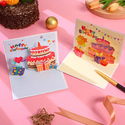 バースデーカード グリーティングカード 誕生日カード 飛び出す かわいい ケーキ メッセージカード 立体 お祝い 誕生日 バースデー プレゼント ギフト