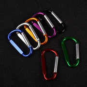 カラビナ カラビナフック 同色7個セット D型 メタリック メタル キーホルダー アウトドア 登山 キャンプ トレッキング ぶら下げ 固定 バックル