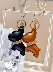 キーホルダー キーリング レディース メンズ 男女兼用 小物 犬 イヌ フレンチブルドック フレブル バックチャーム 鍵 プレゼント ギフト