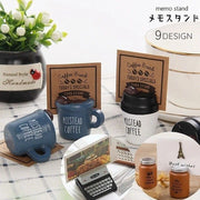 メモスタンド メモクリップ カードスタンド カード立て メモ立て 単品 名刺 写真 インテリア小物 文房具 卓上クリップ メモホルダー コーヒーカップ 瓶 レジスター タイプライター 小さめ かわいい キュート オフィス 店舗 お店 自宅 事務用品 白 青 茶 黒
