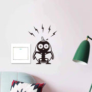 ウォールステッカー 壁紙シール 壁シール シールタイプ シール式 小さめ 小型 イラスト コミカル ペンギン 鳥 動物 アニマル モノクロ ブラック シンプル かわいい キュート ポップ カジュアル スイッチ 電気 コンセント