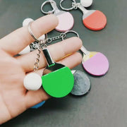 キーホルダー キーリング バッグチャーム 卓球 ラケット ピンポン ボール 部活動 お揃い ギフト プレゼント 雑貨 バッグ用アクセサリー 男女兼用 かわいい スポーティ おしゃれ 赤 青 緑 紫 黄 ピンク 黒
