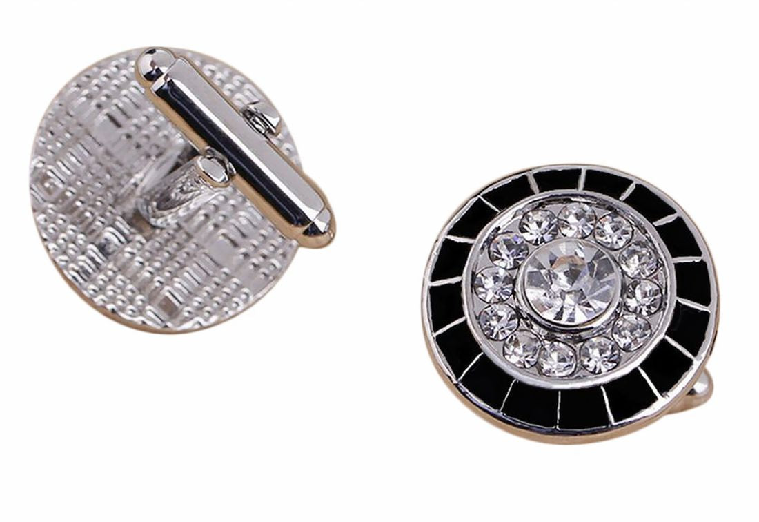 カフスボタン メンズ アクセサリー シルバー ラインストーン ファッション雑貨 スーツ パーティ 結婚式 2次会 記念日 お祝い フォーマル ギフト
