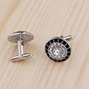 カフスボタン メンズ アクセサリー シルバー ラインストーン ファッション雑貨 スーツ パーティ 結婚式 2次会 記念日 お祝い フォーマル ギフト