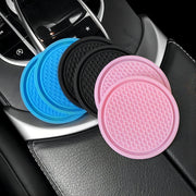 車用コースター 2枚セット カップホルダー デコレーション カー用品 カップマット 車用アクセサリー ドリンクマット 凹凸 ソフト やわらかい 厚手 丸 サークル 水滴対策 汚れ防止 単色 カジュアル かわいい かっこいい おしゃれ カスタマイズ