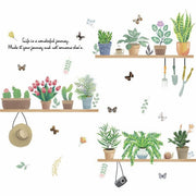 ウォールステッカー 壁紙 インテリア リビング 寝室 ベッドルーム 植物柄 サボテン 多肉植物 花 シール 賃貸 簡単 跡にならない かわいい おしゃれ 定番