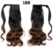 ポイントウィッグ 部分ウィッグ ポニーテール 45cm ロング WIG つけ毛 エクステ 巻き髪 カール ウェーブ グラデーションカラー 自然 ナチュラル リアル レディース 女性用 ブラック ブラウン ヘアアレンジ イメチェン イメージチェンジ