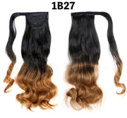 ポイントウィッグ 部分ウィッグ ポニーテール 45cm ロング WIG つけ毛 エクステ 巻き髪 カール ウェーブ グラデーションカラー 自然 ナチュラル リアル レディース 女性用 ブラック ブラウン ヘアアレンジ イメチェン イメージチェンジ