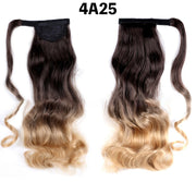 ポイントウィッグ 部分ウィッグ ポニーテール 45cm ロング WIG つけ毛 エクステ 巻き髪 カール ウェーブ グラデーションカラー 自然 ナチュラル リアル レディース 女性用 ブラック ブラウン ヘアアレンジ イメチェン イメージチェンジ