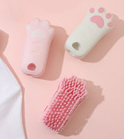 靴洗いブラシ 洋服ブラシ シューズブラシ シューズクリーナー 靴用 衣類用 ブラッシング お手入れ 掃除用品 柄付き 猫の手 ネコ 肉球 可愛い キュート