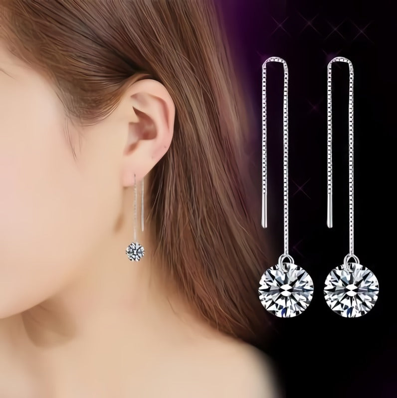 ピアス レディース アクセサリー アメリカンピアス ロングチェーン ビジュー 耳飾り 揺れる きらきら きれい 上品 おしゃれ シンプル お呼ばれ パーティ ファッション小物