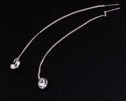 ピアス レディース アクセサリー アメリカンピアス ロングチェーン ビジュー 耳飾り 揺れる きらきら きれい 上品 おしゃれ シンプル お呼ばれ パーティ ファッション小物
