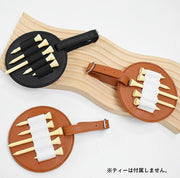 ティーホルダー ティーケース ストラップ付 両面 片面 ゴルフ用品 ゴルフアクセサリー フェイクレザー ピン 持ち運び 携帯 紛失防止 整理 便利