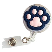 リールクリップ リールキーホルダー 伸縮 伸びる ワイヤー 社員証ホルダー IDカードホルダー 肉球 犬 猫 イヌ ネコ パスケース 定期入れ カードケース かわいい おしゃれ 便利 プレゼント ギフト