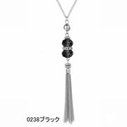 ネックレス レディース アクセサリー ビーズ タッセル フリンジ チェーン ミラーボール 揺れる 輝く エレガント きれいめ かわいい フェミニン