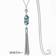 ネックレス レディース アクセサリー ビーズ タッセル フリンジ チェーン ミラーボール 揺れる 輝く エレガント きれいめ かわいい フェミニン