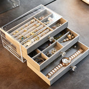 アクセサリーケース アクセサリーボックス ジュエリーボックス ジュエリーケース 小物収納 ピアス 指輪 リング 時計 ネックレス 3段 クリア かわいい おしゃれ ゴージャス きれいめ