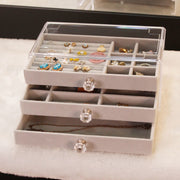 アクセサリーケース アクセサリーボックス ジュエリーボックス ジュエリーケース 小物収納 ピアス 指輪 リング 時計 ネックレス 3段 クリア かわいい おしゃれ ゴージャス きれいめ