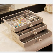 アクセサリーケース アクセサリーボックス ジュエリーボックス ジュエリーケース 小物収納 ピアス 指輪 リング 時計 ネックレス 3段 クリア かわいい おしゃれ ゴージャス きれいめ