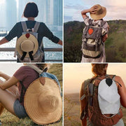 帽子クリップ 吊り下げ 鞄アクセサリー カバン バッグ フェイクレザー レザー調 紛失防止 磁石 マグネット 持ち運び 落下防止 クリップ ホルダー ハート 六角形 リーフ おしゃれ シンプル 上品 便利グッズ 帽子用アクセサリー