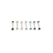 ボディピアス ストレートバーベル 16G 1個 レディース アクセサリー 軟骨 耳たぶ イヤーロブ ヘリックス トラガス 舌 セカンドピアス つけっぱなし ラインストーン へそ インナーコンク アウターコンク リップ 口 眉 片耳 ヘソ 臍 16ゲージ 1.2mm ビジュー ブラック ピンク ブルー シンプル おしゃれ 女性 メンズ プレゼント ギフト 贈り物 誕生日 記念日