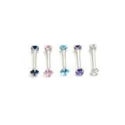 ボディピアス ストレートバーベル 16G 1個 レディース アクセサリー 軟骨 耳たぶ イヤーロブ ヘリックス トラガス 舌 セカンドピアス つけっぱなし ラインストーン へそ インナーコンク アウターコンク リップ 口 眉 片耳 ヘソ 臍 16ゲージ 1.2mm ビジュー ブラック ピンク ブルー シンプル おしゃれ 女性 メンズ プレゼント ギフト 贈り物 誕生日 記念日