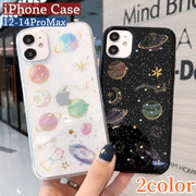 iPhoneケース スマホケース 背面保護 傷防止 汚れ防止 宇宙 惑星 月 星 ラメ クリアカラー お洒落 iPhoneカバー スマホカバー スマートフォンケース アイフォンケース プチギフト 贈り物