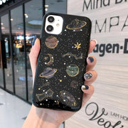 iPhoneケース スマホケース 背面保護 傷防止 汚れ防止 宇宙 惑星 月 星 ラメ クリアカラー お洒落 iPhoneカバー スマホカバー スマートフォンケース アイフォンケース プチギフト 贈り物