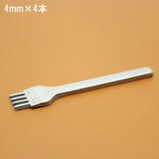 菱目打ち レザークラフト DIY 3mm 4mm 5mm 6mm ピッチ 4本目 6本目 縫い穴 穴あけ 打ち具 皮革 革製品 道具 用具
