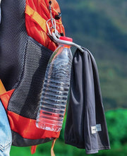 ペットボトルホルダー カラビナ タオル 2way アウトドア 登山 キャンプ ドリンク 持ち運び シンプル