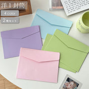封筒 洋1 2枚セット 文房具 文具 事務用品 カード メッセージカード 手紙 マカロンカラー 可愛い かわいい