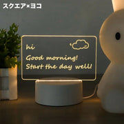 テーブルランプ テーブルライト マーカー付き LED USB 光る 発光 メモ 書き込み ナイトライト メモボード サインボード 看板 透明 照明入り看板 イベント 誕生日 お洒落