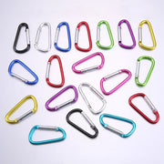 カラビナ 同色5個セット D型 カラビナフック メタリック 登山 キャンプ アウトドア トレッキング ぶら下げ 固定 バックル